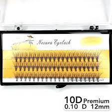 Вії Nesura Eyelash Premium 10D, 0.10, вигин D, 12мм 60 пучків